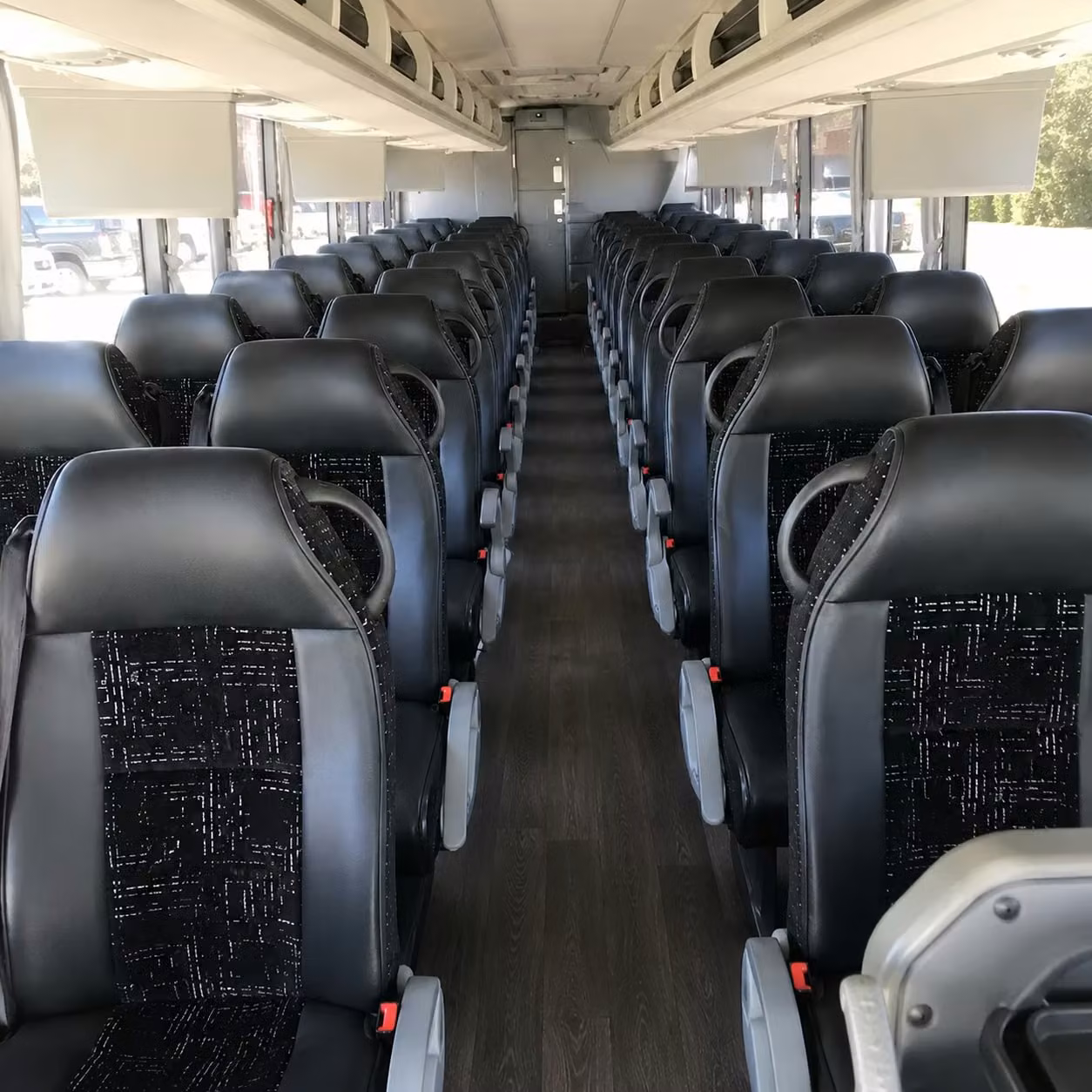 56 passenger charter bus inside