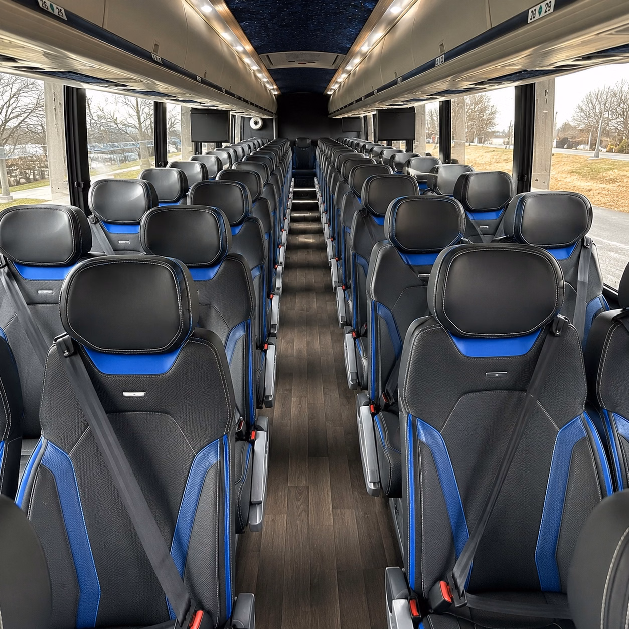 huntington beach charter bus interior