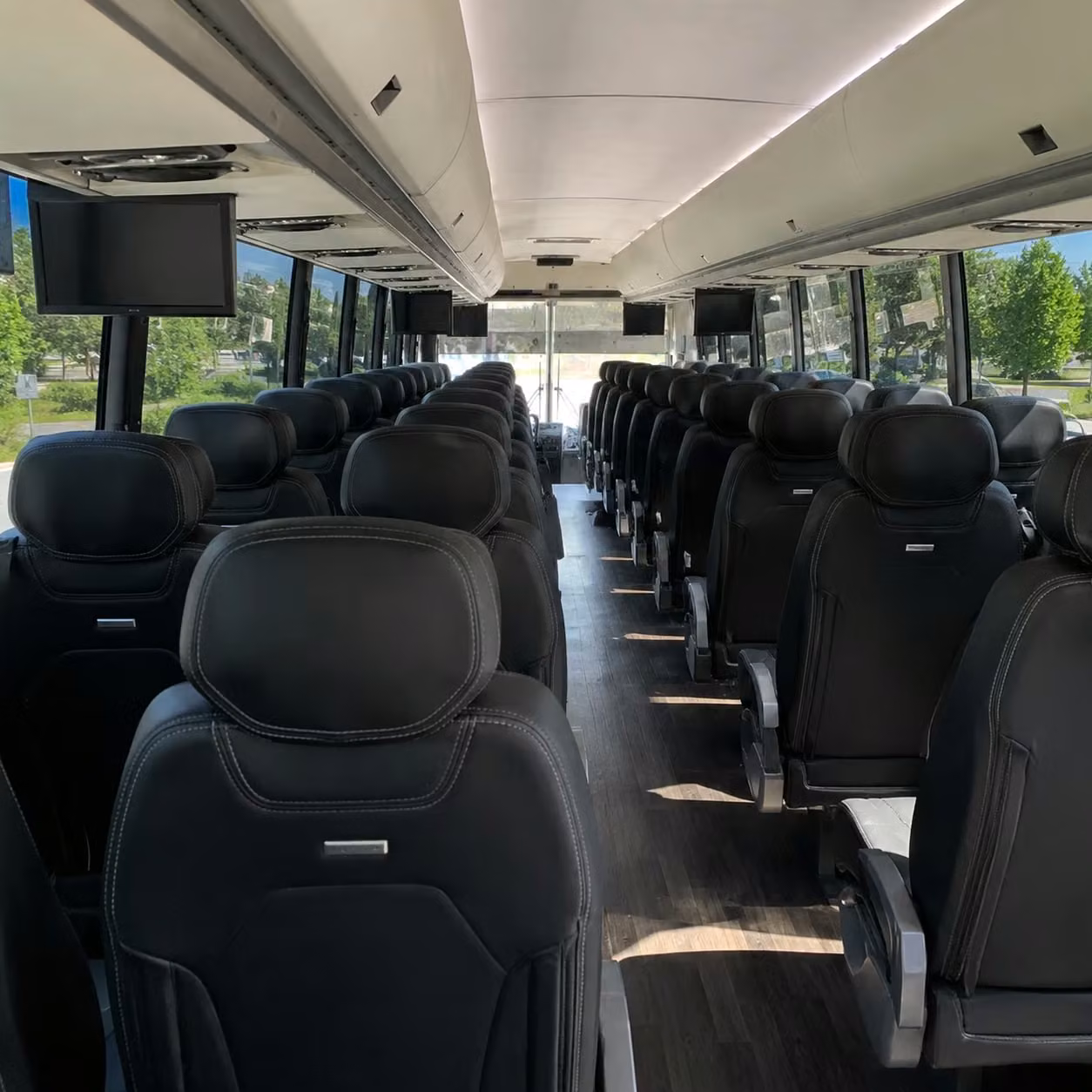 huntington beach charter bus rental interior